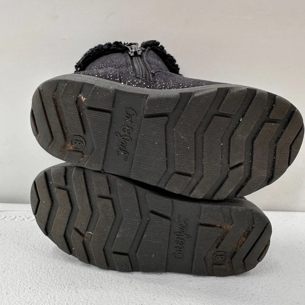 Set Of 3 Girls Shoes Black Combat Boots Gold Glitter Sparkle Sizes 8 & 9 Sandals